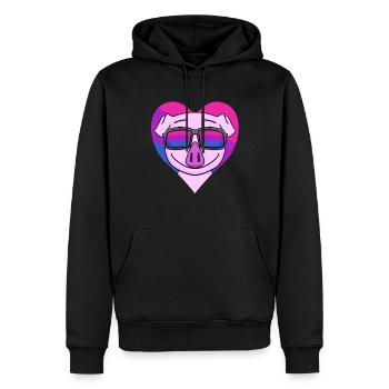 Bisexuell Schwein Geschenk - Männer Premium Bio Hoodie - Schwarz - Vorne - Nico (187cm)