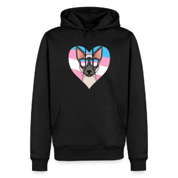 Transgenre Transsexuel Siamese Chat Cadeau De Chat - Sweat à capuche Premium bio Homme - noir - Devant - Nico (187cm)