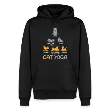 Zen Namaste Méditation Animale Mignon Chat Yoga - Sweat à capuche Premium bio Homme - noir - Devant - Nico (187cm)