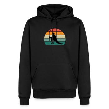 Joueur de hockey hockey sur gazon Hockey sur glace Hockey sur glace Hockey sur glace - Sweat à capuche Premium bio Homme - noir - Devant - Nico (187cm)