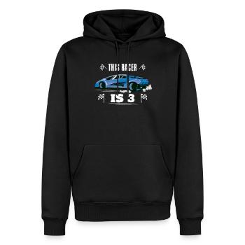 Birth Born Age 3 Years Old Fast Driver Racer Car - Men’s Premium Organic Hoodie - black - Front - Nico (187cm)