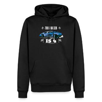 Birth Born Age 4 Years Old Fast Driver Racer Car - Men’s Premium Organic Hoodie - black - Front - Nico (187cm)