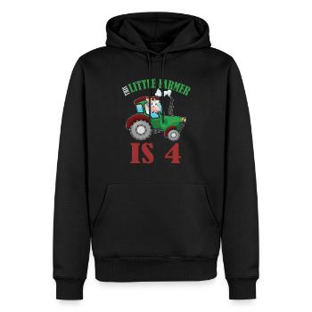 Birth Born Age 4 Years Old Farmer Cow Tractor - Männer Premium Bio Hoodie - Schwarz - Vorne - Nico (187cm)