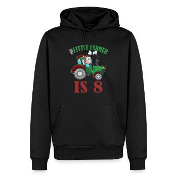 Birth Born Age 8 Years Old Farmer Cow Tractor - Men’s Premium Organic Hoodie - black - Front - Nico (187cm)