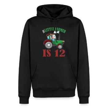 Birth Born Age 12 Years Old Farmer Cow Tractor - Männer Premium Bio Hoodie - Schwarz - Vorne - Nico (187cm)