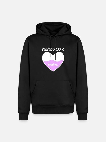 Maman 2023 Mère Grossesse Enceinte - Sweat à capuche Premium bio Homme - noir