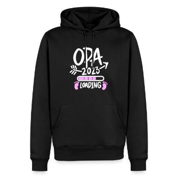 Opa 2023 loading - Männer Premium Bio Hoodie - Schwarz - Vorne - Nico (187cm)