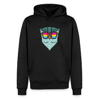 Pansexuell Eule - Eule mit Brille - Männer Premium Bio Hoodie - Schwarz - Vorne - Nico (187cm)