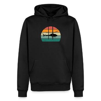 Pilot Pilot helicopter flight rotor helicopter - Men’s Premium Organic Hoodie - black - Front - Nico (187cm)