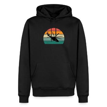 Pilot Pilot helicopter flight rotor helicopter - Men’s Premium Organic Hoodie - black - Front - Nico (187cm)