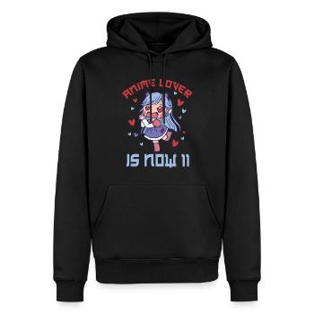 Anime Lover Age 11 ans Naissance Otaku Anime - Sweat à capuche Premium bio Homme - noir - Devant - Nico (187cm)