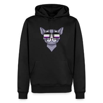 Asexuel Lgbt British Shorthair Cat Asexualité - Sweat à capuche Premium bio Homme - noir - Devant - Nico (187cm)