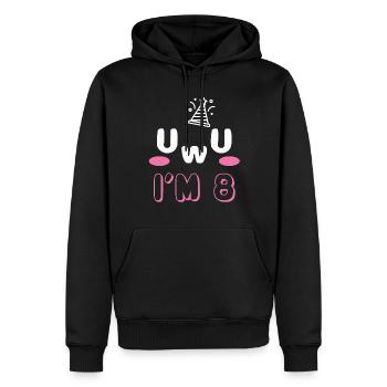 Owo Uwu Visage Age 8 ans Anime Esthétique Otaku - Sweat à capuche Premium bio Homme - noir - Devant - Nico (187cm)