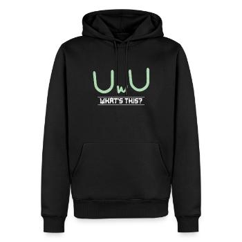 What Is UwU Face Anime Aesthetic Japanese Otaku - Männer Premium Bio Hoodie - Schwarz - Vorne - Nico (187cm)