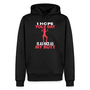 I Hope Your Day Is As Nice As My Butt Bodybuilding - Men’s Premium Organic Hoodie - black - Front - Nico (187cm)