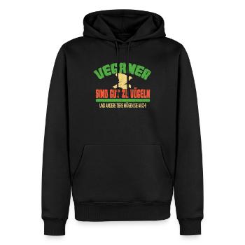 Vegetarier-Veganer sind Gut zu Vögeln Tierfreunde - Männer Premium Bio Hoodie - Schwarz - Vorne - Nico (187cm)