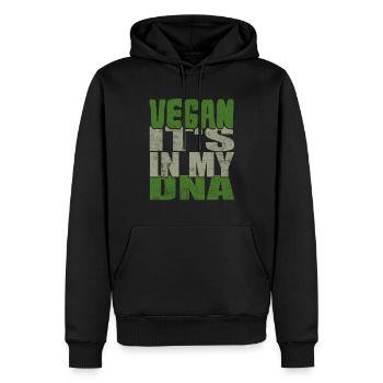 Vegan It's In My DNA Vegetarian - Men’s Premium Organic Hoodie - black - Front - Nico (187cm)