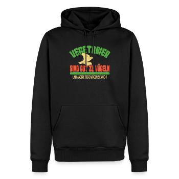 Vegetarier-Veganer sind Gut zu Vögeln Tierfreunde - Männer Premium Bio Hoodie - Schwarz - Vorne - Nico (187cm)