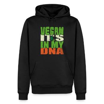 Vegan It's In My DNA - Men’s Premium Organic Hoodie - black - Front - Nico (187cm)