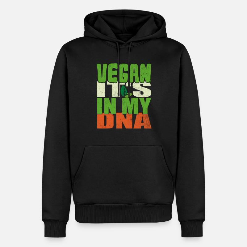 Végétalien C’est dans mon ADN - Sweat à capuche Premium bio Homme - noir