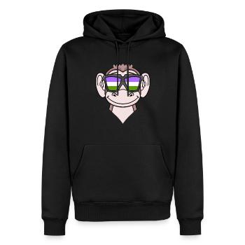 Singe Genderqueer - Sweat à capuche Premium bio Homme - noir - Devant - Nico (187cm)