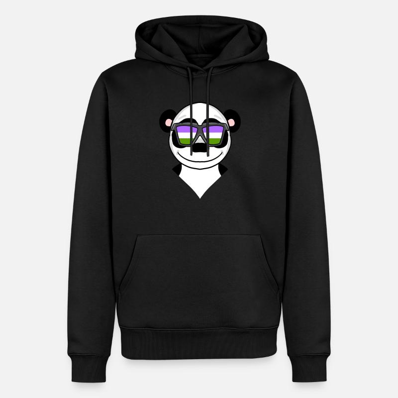 Genderqueer Panda - Sweat à capuche Premium bio Homme - noir