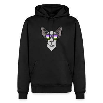 Genderqueer Lgbt Cat Oriental Shorthair - Sweat à capuche Premium bio Homme - noir - Devant - Nico (187cm)
