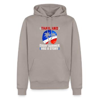 Thaïlande Beach Holiday by the Sea Design Beach Motif - Sweat à capuche Premium bio Homme - taupe - Devant - Nico (187cm)
