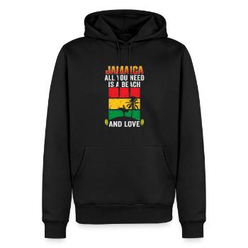 Jamaica Beach Holiday by the Sea Design Beach Motif - Sweat à capuche Premium bio Homme - noir - Devant - Nico (187cm)