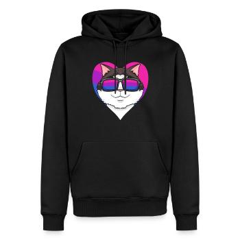 Bisexuell Ragdoll Katze - Ragdoll mit Brille - Männer Premium Bio Hoodie - Schwarz - Vorne - Nico (187cm)