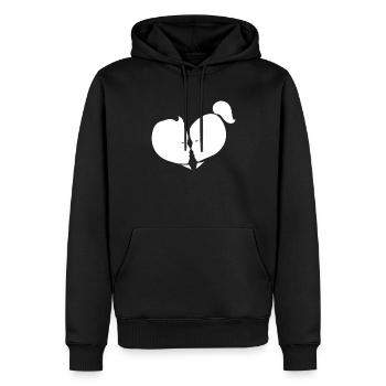 Coeur Amour Connexion Romantique - Sweat à capuche Premium bio Homme - noir - Devant - Nico (187cm)