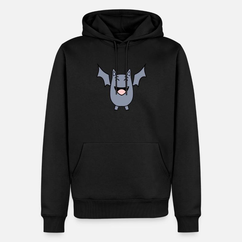 Fledermaus - Männer Premium Bio Hoodie - Schwarz
