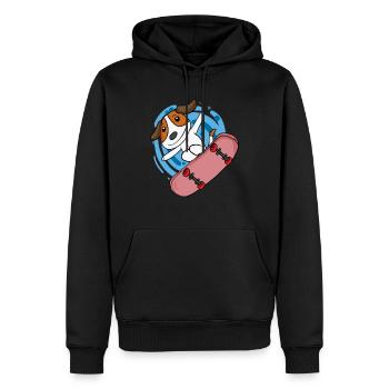 Hund Belgischer Schäferhund als Skater - Männer Premium Bio Hoodie - Schwarz - Vorne - Nico (187cm)