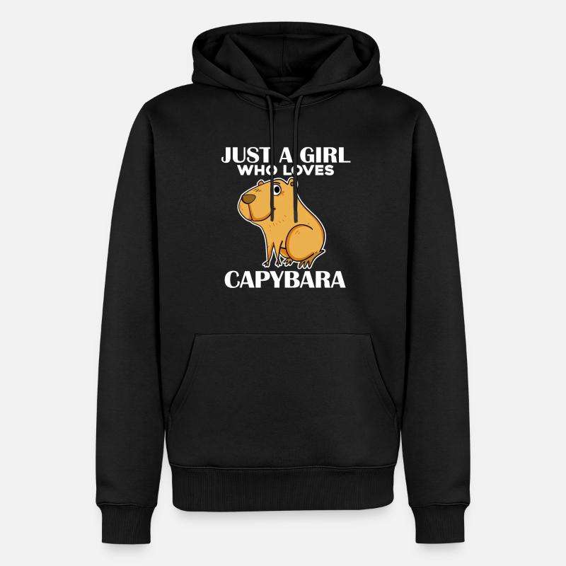Capybara Mädchen Spruch - Männer Premium Bio Hoodie - Schwarz