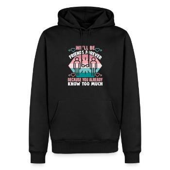 Cadeau d’amitié pour bon ami - Sweat à capuche Premium bio Homme - noir - Devant - Nico (187cm)