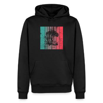 Champignon Champignons Amant Rétro Fungi Forest Idée cadeau - Sweat à capuche Premium bio Homme - noir - Devant - Nico (187cm)