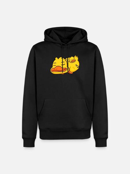 Duck Dad with Baby Duck - Men’s Premium Organic Hoodie - black