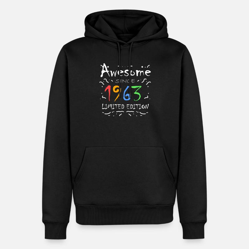 1963 - Sweat à capuche Premium bio Homme - noir