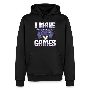 Gamer Je fais des jeux Amateur de jeux vidéo Gaming - Sweat à capuche Premium bio Homme - noir - Devant - Nico (187cm)