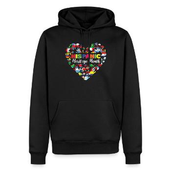 Hands Love Flags Hispanic Heritage Month - Männer Premium Bio Hoodie - Schwarz - Vorne - Nico (187cm)