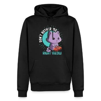 Meow Kawaii Cat Playing Video Game Lover Gaming - Männer Premium Bio Hoodie - Schwarz - Vorne - Nico (187cm)