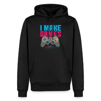 Je fais des jeux Amateur de jeux vidéo Gaming Gamer - Sweat à capuche Premium bio Homme - noir - Devant - Nico (187cm)