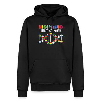 Genes Flag Drapeaux espagnols Mois du patrimoine hispanique - Sweat à capuche Premium bio Homme - noir - Devant - Nico (187cm)
