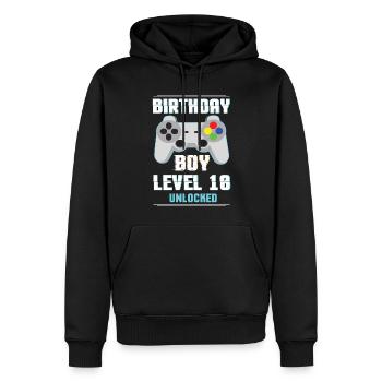 Gamer Boy Video Game Lover Age 10 Level Unlocked - Männer Premium Bio Hoodie - Schwarz - Vorne - Nico (187cm)