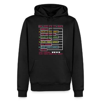 Perfect Is Play Video Game Day Lover Gaming - Männer Premium Bio Hoodie - Schwarz - Vorne - Nico (187cm)