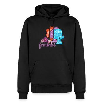 Féminisme féministe intelligent Droits Égalité des femmes - Sweat à capuche Premium bio Homme - noir - Devant - Nico (187cm)