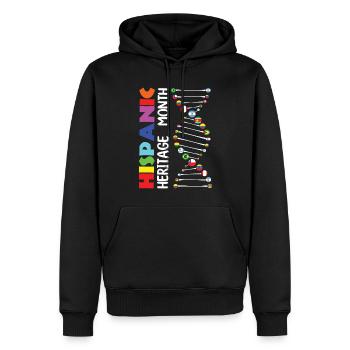Gènes Drapeaux espagnols Mois du patrimoine hispanique - Sweat à capuche Premium bio Homme - noir - Devant - Nico (187cm)