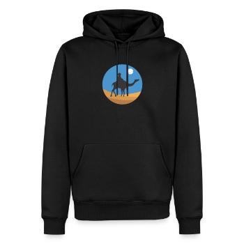 Kamele Trampeltier Wüste Arabien Dromedar Kamel - Männer Premium Bio Hoodie - Schwarz - Vorne - Nico (187cm)
