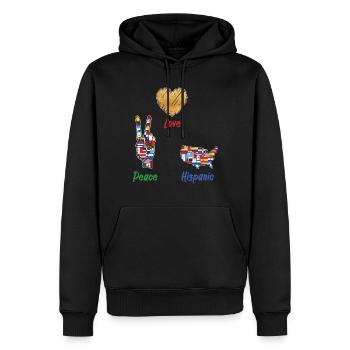 Love Peace Hispanic Flags Hispanic Heritage Month - Männer Premium Bio Hoodie - Schwarz - Vorne - Nico (187cm)