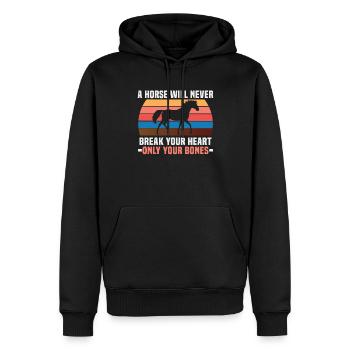 Design équestre et équestre pour les amoureux des chevaux - Sweat à capuche Premium bio Homme - noir - Devant - Nico (187cm)